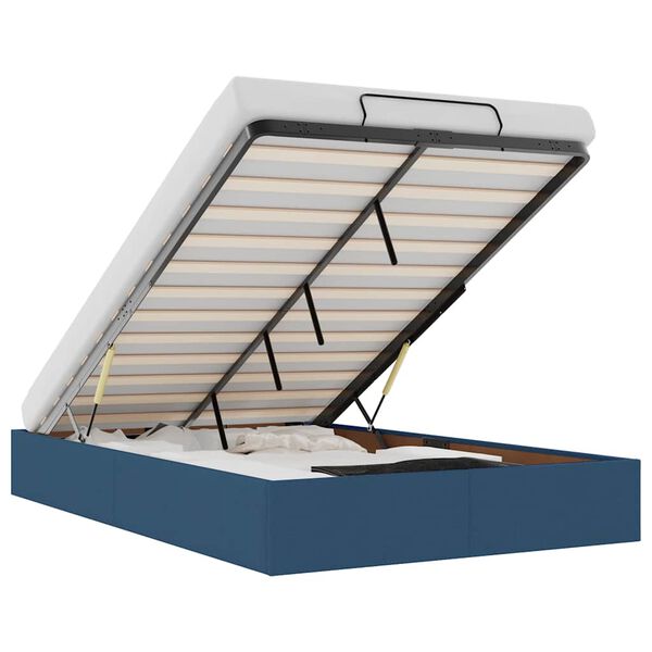 vidaXL Османска рамка за легло без матрак, cиня, 120x190 см, плат