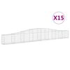 vidaXL Габионни кошници арка 15 бр 400x30x40/60 см поцинковано желязо