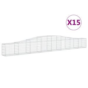vidaXL Габионни кошници арка 15 бр 400x30x40/60 см поцинковано желязо