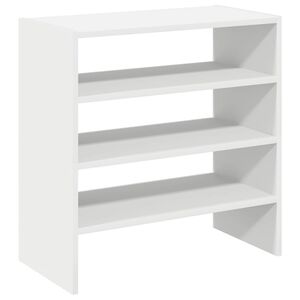 vidaXL Поставки за обувки, 2 бр, стифируеми, бели, 60x30x30,5 см