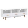 vidaXL ТВ шкаф, бял, 160x40x55 см, МДФ