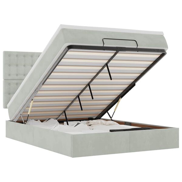 vidaXL Легло с матраци Светло сиво 140x190cm кадифе