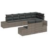 vidaXL Градински Софа Комплект с възглавница 8 pcs Сив полиратан