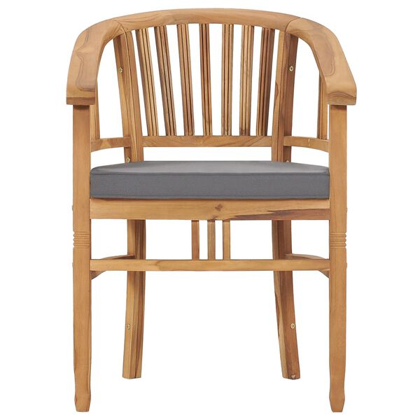 vidaXL Градински трапезен комплект с възглавници, 7 части, тик масив