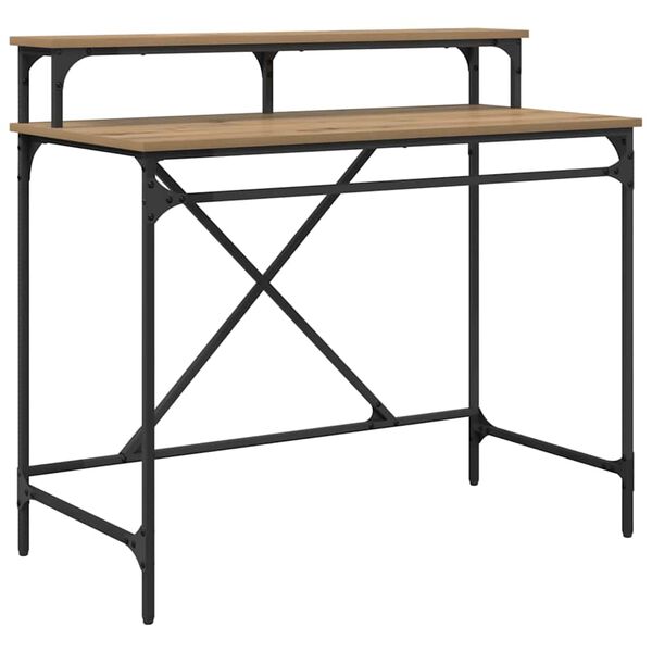 vidaXL Бюро Дъб 100 x 50 x 90 cm Инженерно дърво