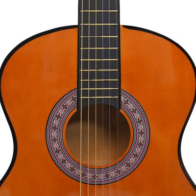 vidaXL Класическа китара за начинаещи и деца, 3/4, 36", липово дърво