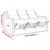 vidaXL 3-местен масажен реклайнер, кремаво, изкуствена кожа