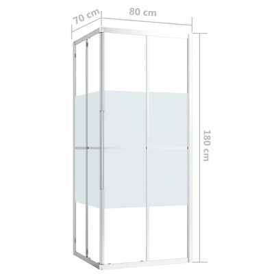 vidaXL Душ кабина, ESG стъкло, 80x70x180 см