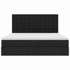 vidaXL Легло с място за съхранение и LED Черно 180 x 200 cm Полиестер