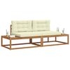 vidaXL Комплект дивани за открито 2 Брой Натурален и Крема