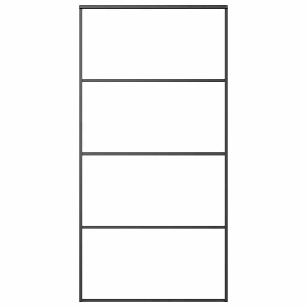 vidaXL Плъзгаща се врата, ESG стъкло и алуминий, 102,5x205 см, черна