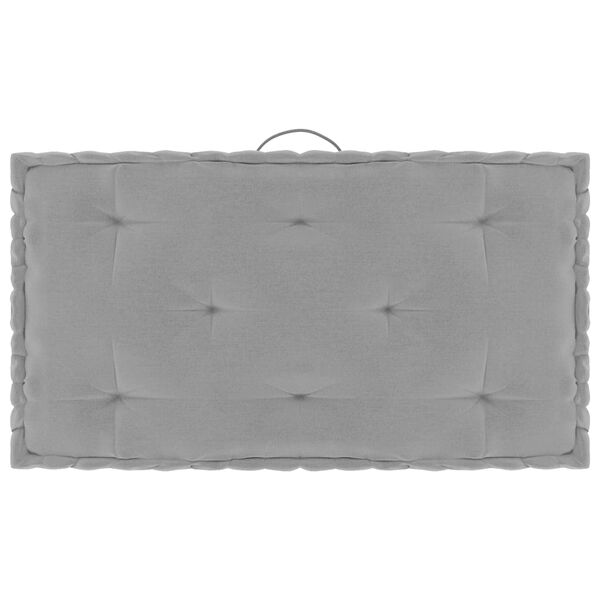 vidaXL Палетни възглавници за под, 4 бр, памук, сиви