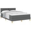 vidaXL Легло с пружинирана основа Тъмен сив 140 x 190 cm текстил