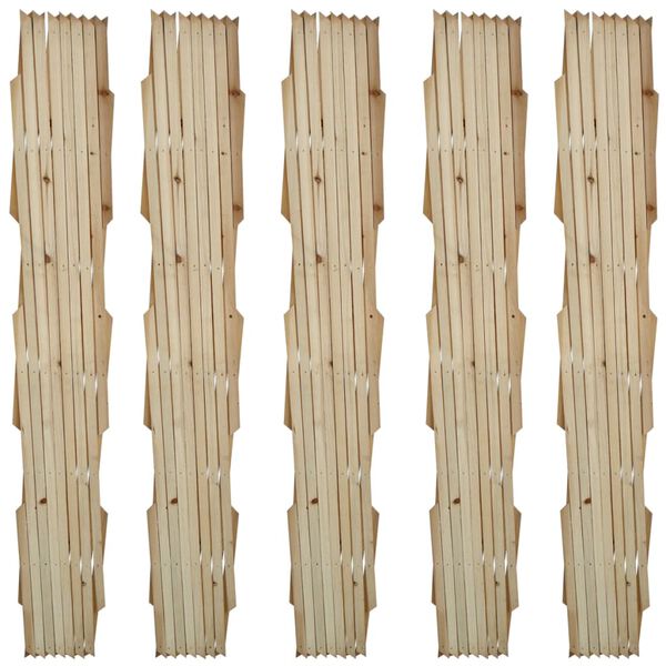 vidaXL Огради хармоника, 5 бр, дървен масив, 180х90 см