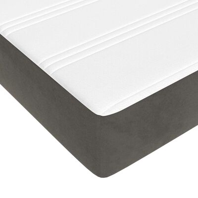vidaXL Боксспринг легло с матрак, тъмносиво, 180x200 см, кадифе