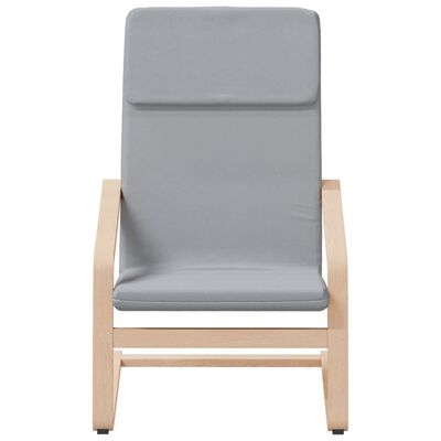 vidaXL Релаксиращ стол с табуретка, светлосив, текстил