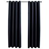 vidaXL Завеси за затъмнение с халки, 2 бр., черни, 137x213 см, плат