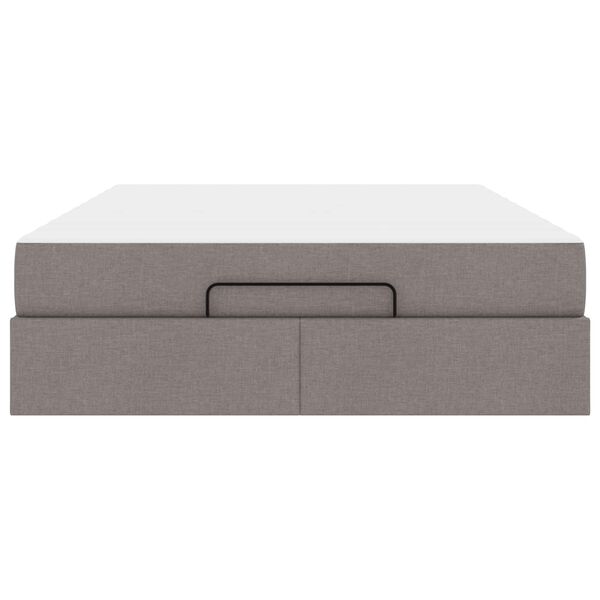 vidaXL Рамка за легло с матрак с матрак 2 pcs Таупе текстил