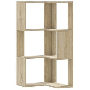 vidaXL Ъглова етажерка 3 нива дъб сонома 50x50x102 см инженерно дърво