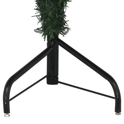 vidaXL Ъглова изкуствена коледна елха, зелена, 150 см, PVC