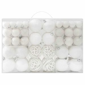 vidaXL Комплект коледни топки, 100 бр, бели