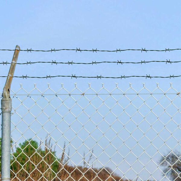 vidaXL Бодлива тел Зелен 50 m Горещо поцинкована стомана