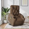 vidaXL Електрически изправящ масажен реклайнер стол кафяв текстил