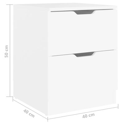 vidaXL Нощни шкафчета, 2 бр, бели, 40x40x50 см, ПДЧ