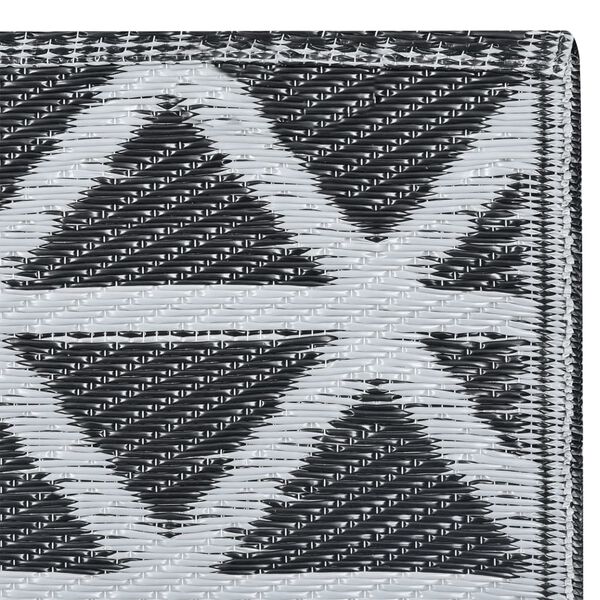 vidaXL Килим за открито, ARAKIL черен, 120x180 см, PP