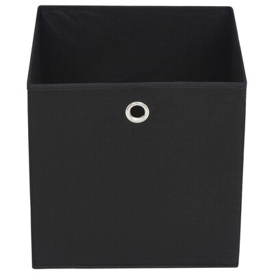 vidaXL Кутии за съхранение, 10 бр, нетъкан текстил, 28x28x28 см, черни