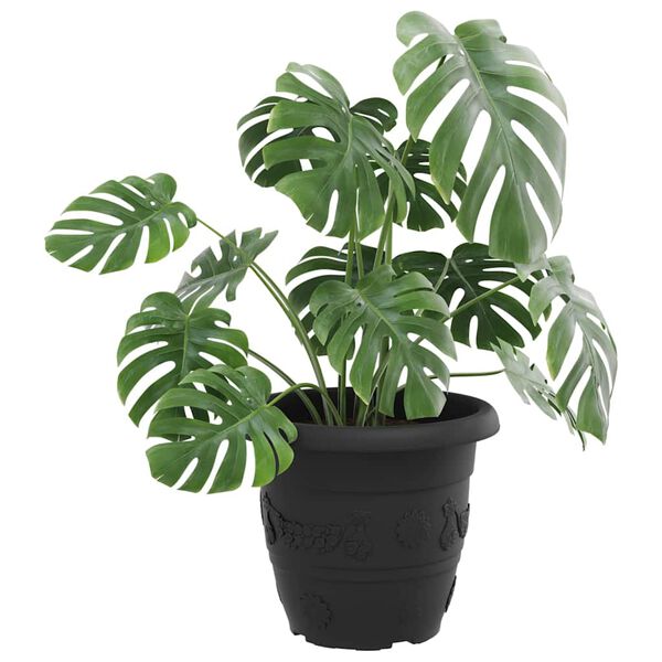 vidaXL Кръгла саксия за цветя 6 pcs Черно &Oslash; 26 x 21.5 см Пластмаса