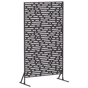 vidaXL Екран за уединение 100 x 50 x 180 см Стомана Черно