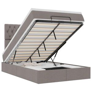vidaXL Османска легло с матрак и LED, таупе, 120x190 см, плат