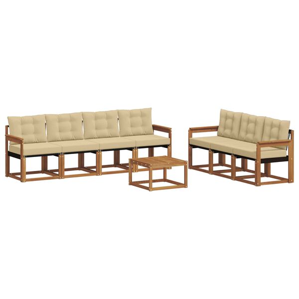 vidaXL Комплект дивани за открито 8 pcs Натурален и Бежов