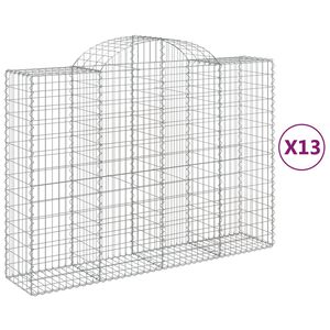 vidaXL Габионни кошници арка 13 бр 200x50x140/160см поцинковано желязо