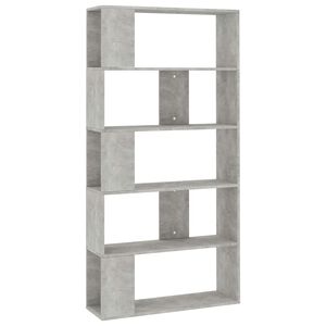vidaXL Разделител за стая, бетонно сив, 80x24x159 см, инженерно дърво