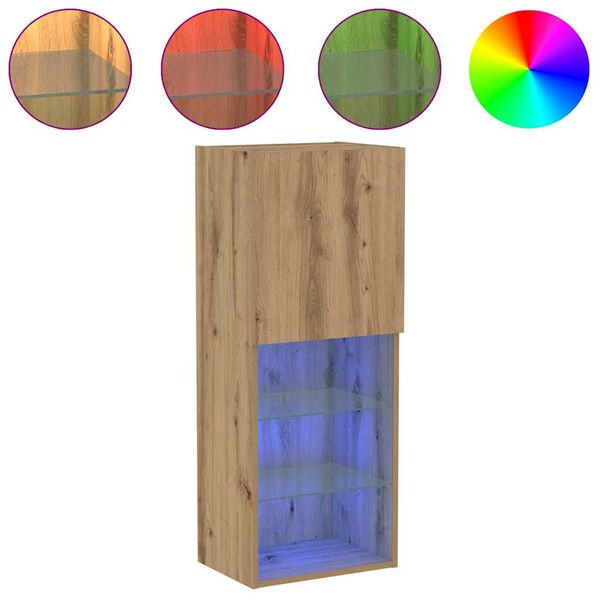 vidaXL Комплект ТВ шкаф Дъб 40,5 x 30 x 102 см Инженерно дърво