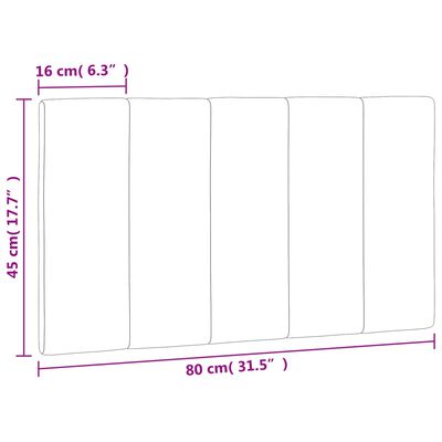 vidaXL Мека табла за легло, светлосива, 80 см, кадифе