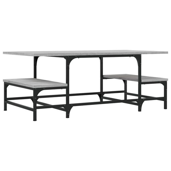 vidaXL Кафе маса, сив сонома, 100x50,5x40 см, инженерно дърво