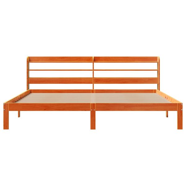 vidaXL Рамка за легло без матрак, восъчнокафяв, 180x200 см, бор масив