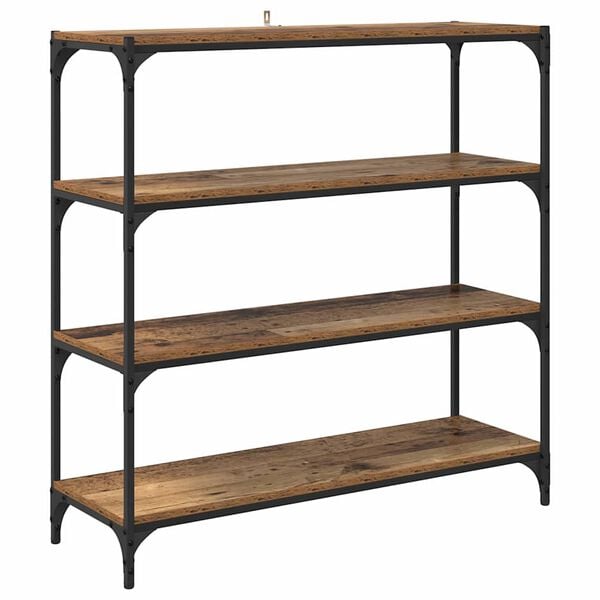 vidaXL Шкаф за книги Старо дърво 100 x 33 x 100 см