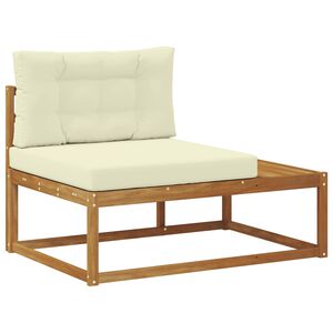vidaXL Външен край на диван с възглавница Естествен 115 x 83 x 73 см