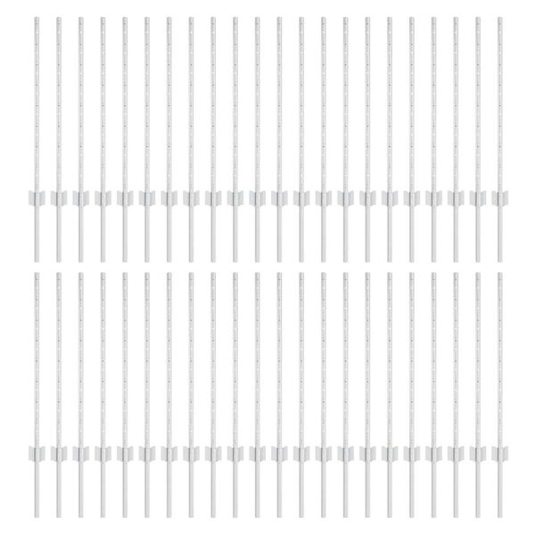 vidaXL Стълб за ограда. 44 pcs Сребрист 120 cm Стомана