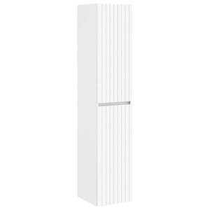 vidaXL Стенно Баня Кабинет Бяло 33 x 34,5 x 160 см Инженерна дървесина