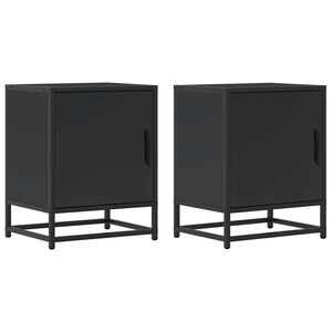 vidaXL Нощни шкафчета 2 бр. черни 40x31x50 cm Изработено дърво и метал