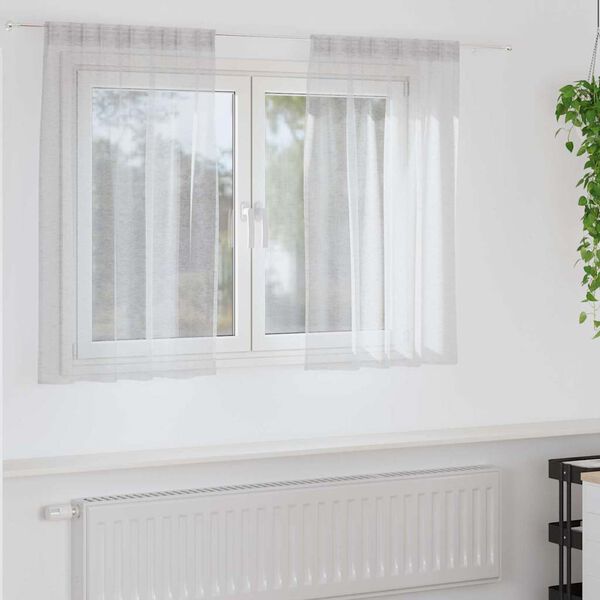 vidaXL Перде от воал С завеси 2 pcs Светлосиво 140 x 140 cm Полиестер