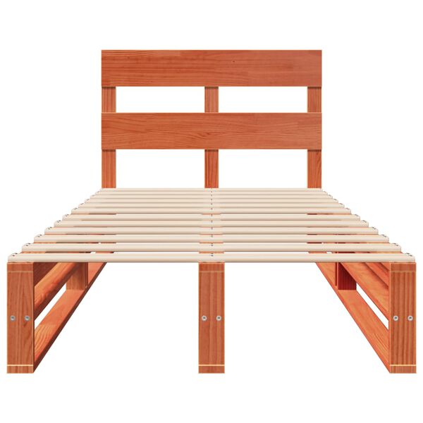 vidaXL Рамка за легло без матрак, восъчнокафяв, 75x190 см, бор масив