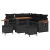 vidaXL Градински Софа Комплект 8 pcs Черно полиратан