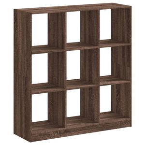 vidaXL Библиотека, кафяв дъб, 102x32x108 см, инженерно дърво