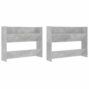 vidaXL Стенни шкафове за обувки, 2 бр, бетонно сиво, 80x18x60 см, ПДЧ
